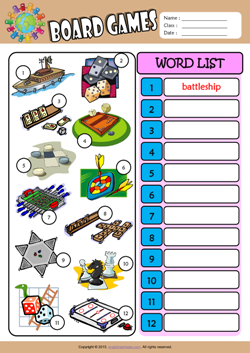 Board Games ESL Printable Worksheets For Kids 3